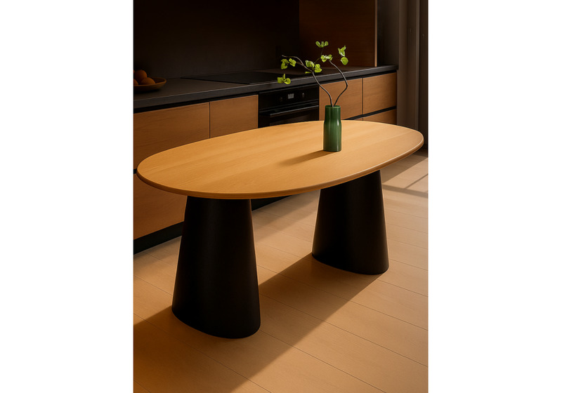 Стол деревянный, Ares дуб / черный