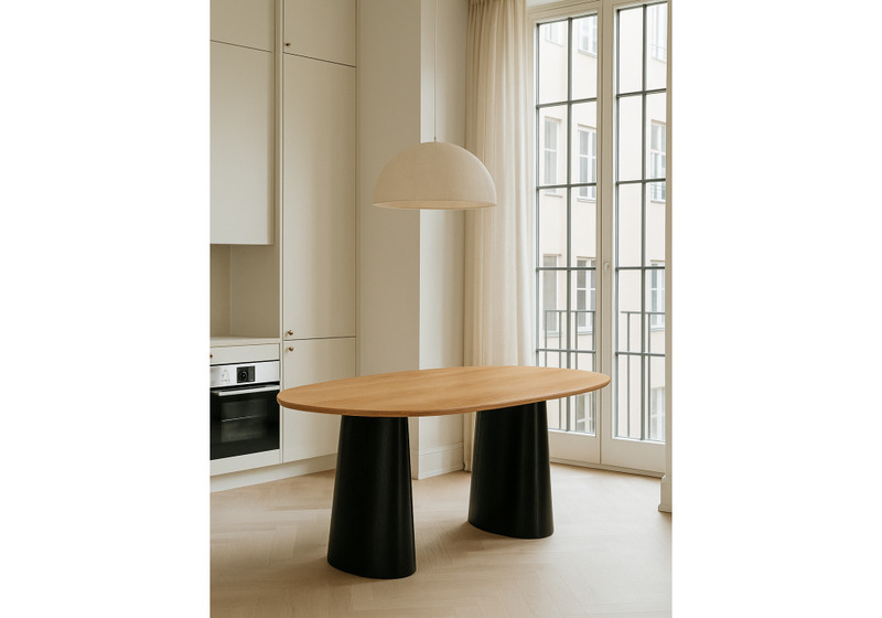 Стол деревянный, Ares дуб / черный