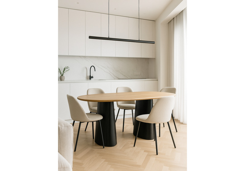 Стол деревянный, Ares дуб / черный