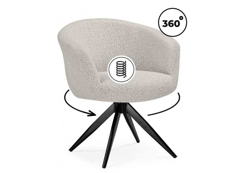 Стул на металлокаркасе, Solomon 1 вращающийся светло-бежевый / черный