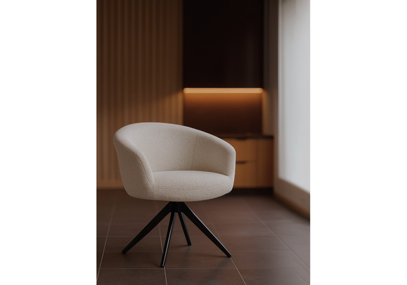 Стул на металлокаркасе, Solomon 1 вращающийся светло-бежевый / черный