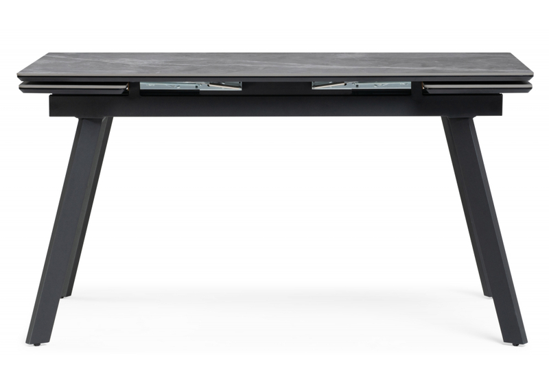 Керамический стол, Норман 140(200)х80 серый мрамор larka grey / черный