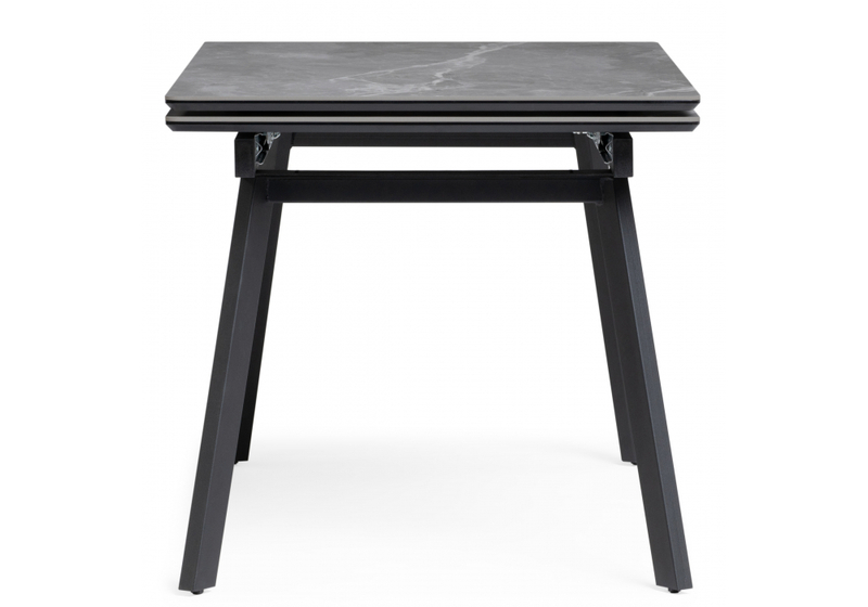 Керамический стол, Норман 140(200)х80 серый мрамор larka grey / черный