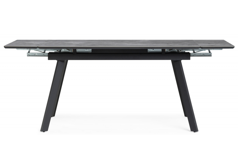 Керамический стол, Норман 140(200)х80 серый мрамор larka grey / черный