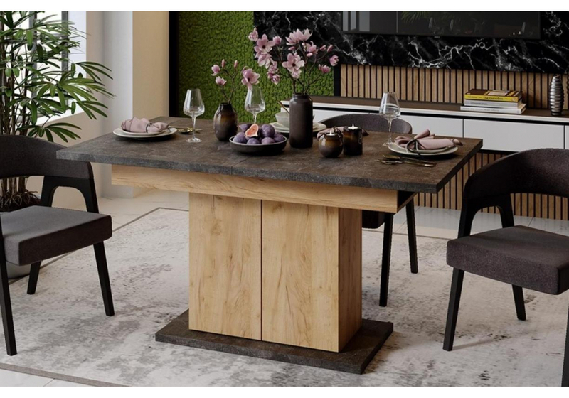 Стол деревянный, Детройт Тип 1 дуб крафт золотой / ателье темное