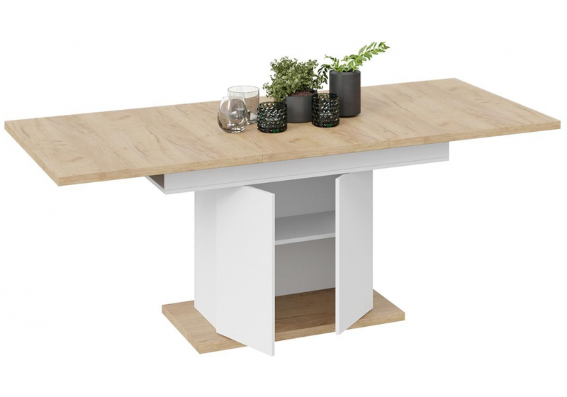 Стол деревянный, Детройт Тип 1 белый / дуб крафт золотой