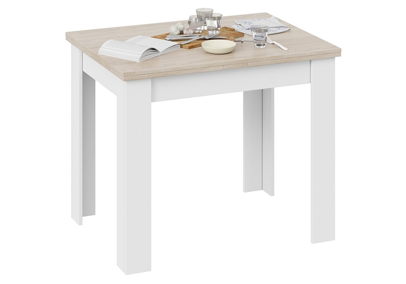 Стол деревянный, Промо Тип 3 белый / дуб сонома светлый
