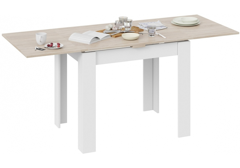 Стол деревянный, Промо Тип 3 белый / дуб сонома светлый