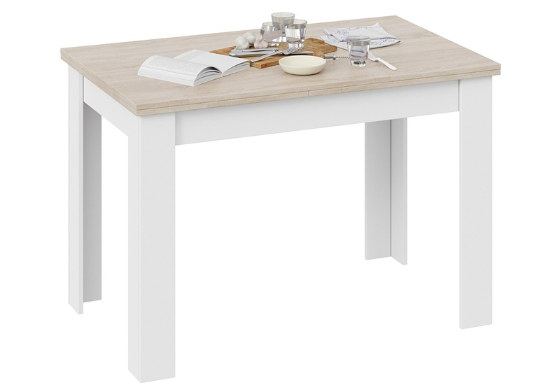 Стол деревянный, Промо Тип 4 белый / дуб сонома светлый