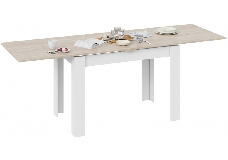 Стол деревянный, Промо Тип 4 белый / дуб сонома светлый