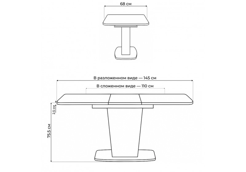 Стол деревянный, Комфорт цемент светлый / белый
