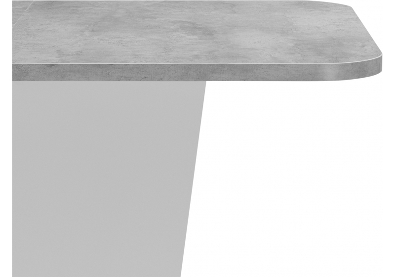 Стол деревянный, Комфорт цемент светлый / белый