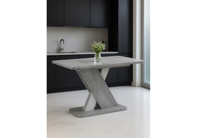 Стол деревянный, Аврора цемент светлый / белый