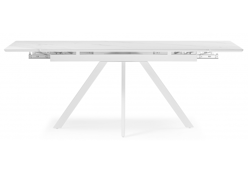 Керамический стол, Вилли 140 (200) х 80 белый мрамор alpin white / snow white / белый