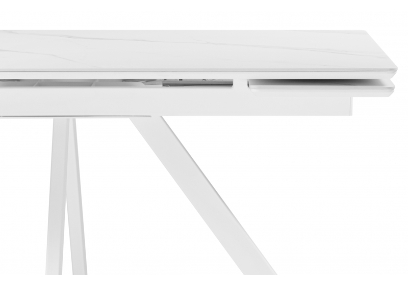 Керамический стол, Вилли 140 (200) х 80 белый мрамор alpin white / snow white / белый