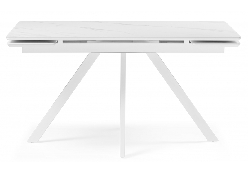 Керамический стол, Вилли 140 (200) х 80 белый мрамор alpin white / snow white / белый