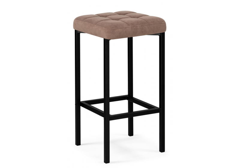 Барный стул, Лофт микровелюр катания корица / черный матовый
