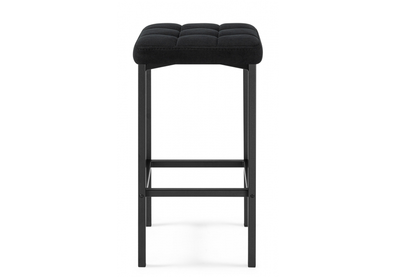 Барный стул, Лофт микровелюр катания блэк / черный матовый