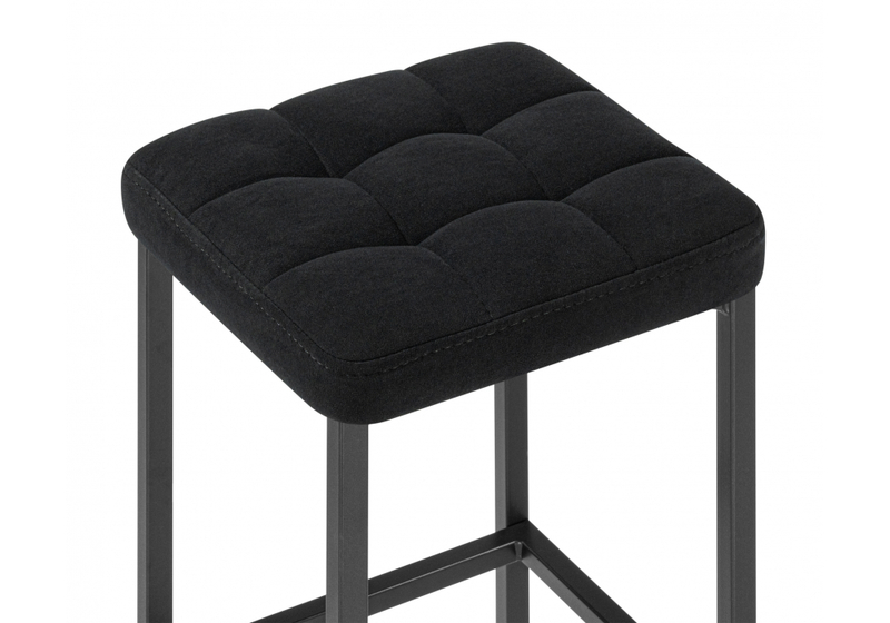 Барный стул, Лофт микровелюр катания блэк / черный матовый