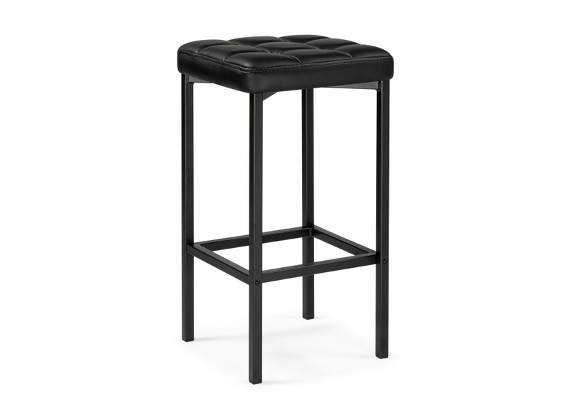 Барный стул, Лофт кож.зам. d6 / черный матовый