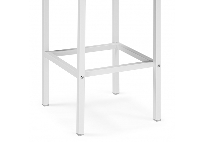 Барный стул, Лофт кож.зам. линкольн белый / белый матовый