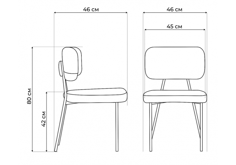Стул на металлокаркасе, Вакао антрацитовый brendy stone 28 / черный