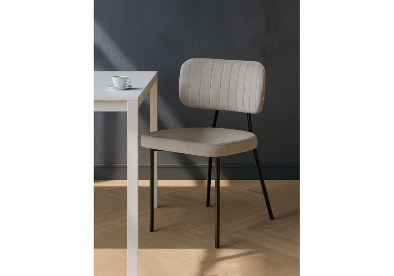 Стул на металлокаркасе, Вакао латте brendy smoke 04 / черный