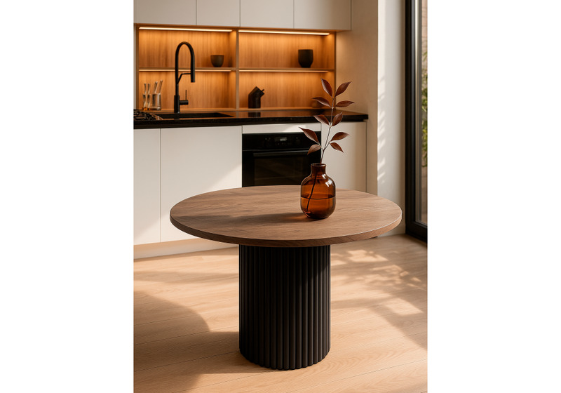 Стол деревянный, Барел 100 орех кантри / черный