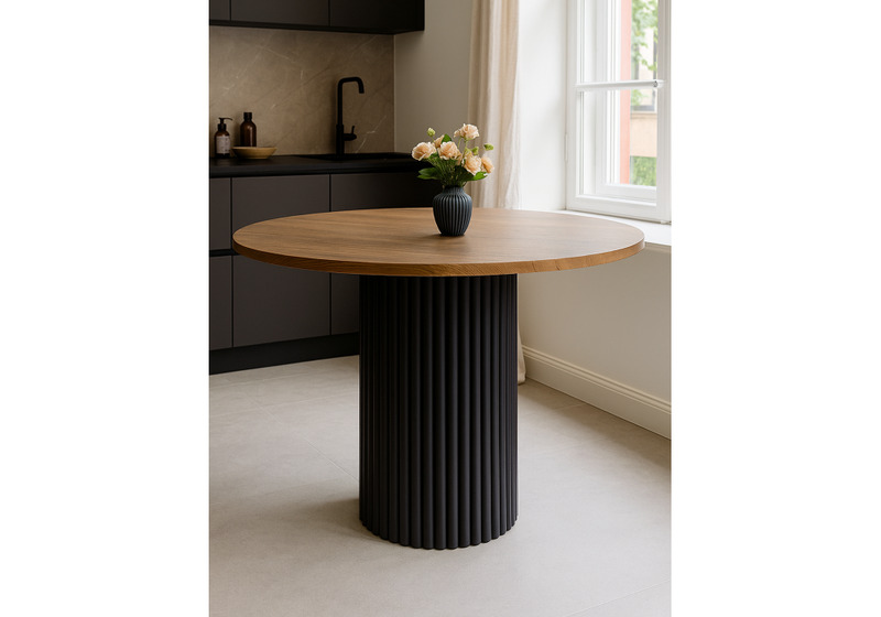 Стол деревянный, Барел 100 орех кантри / черный