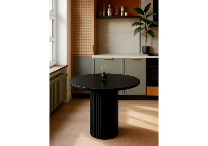 Стол деревянный, Барел 100 черный / черный