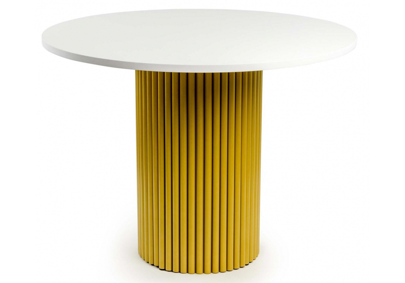 Стол деревянный, Барел 110 белый / золото