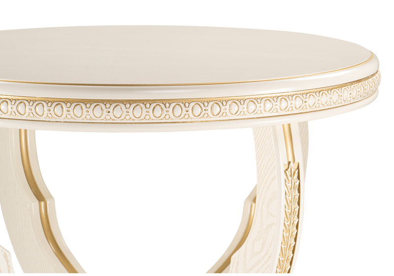 Журнальный стол, Луис круглый слоновая кость / золото