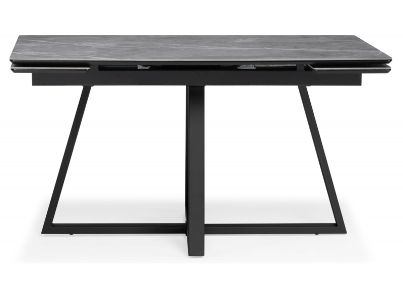 Керамический стол, Керамический стол Памелла 140(200)х80 larka grey / черный