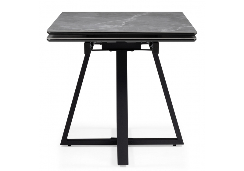 Керамический стол, Керамический стол Памелла 140(200)х80 larka grey / черный