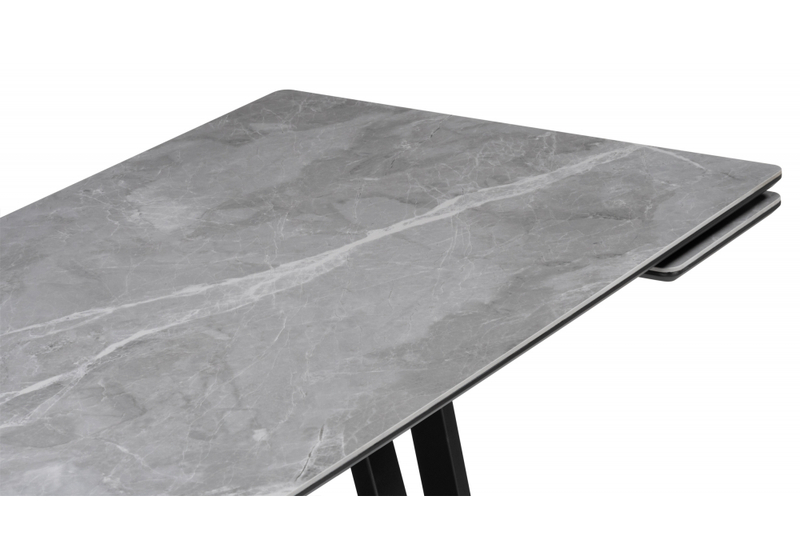 Керамический стол, Керамический стол Памелла 140(200)х80 larka grey / черный