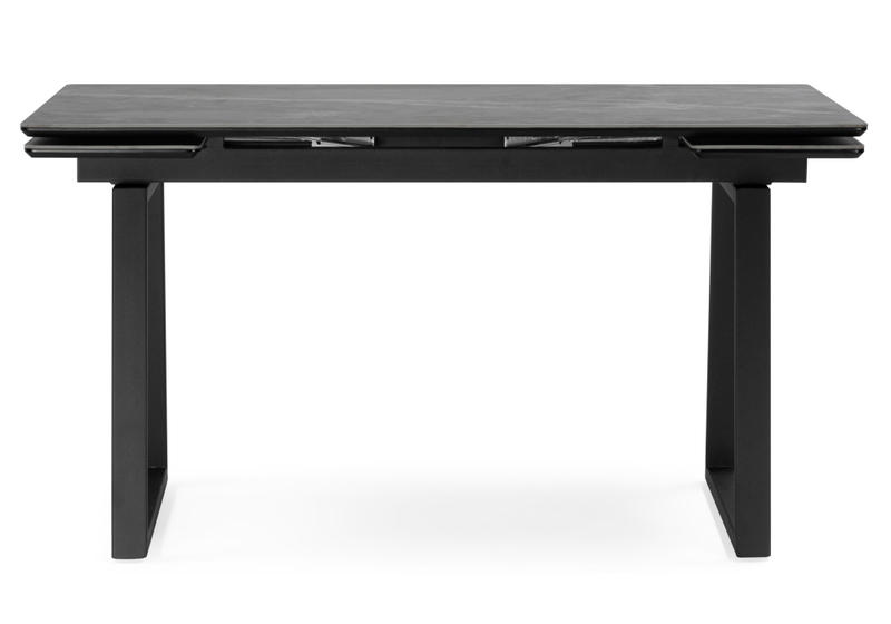 Керамический стол, Джек 140(200)х80 серый мрамор larka grey / черный