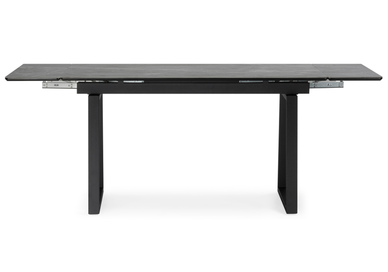 Керамический стол, Джек 140(200)х80 серый мрамор larka grey / черный