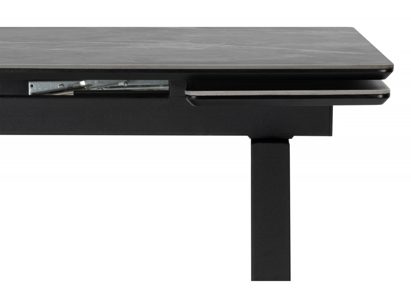 Керамический стол, Джек 140(200)х80 серый мрамор larka grey / черный