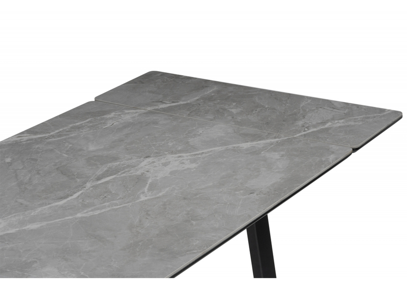 Керамический стол, Джек 140(200)х80 серый мрамор larka grey / черный