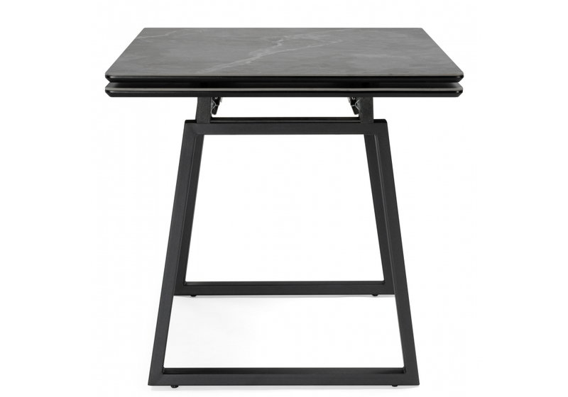 Керамический стол, Джек 140(200)х80 серый мрамор larka grey / черный