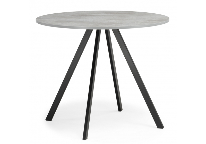 Стол деревянный, Баргел 90х90х75 бетон / черный