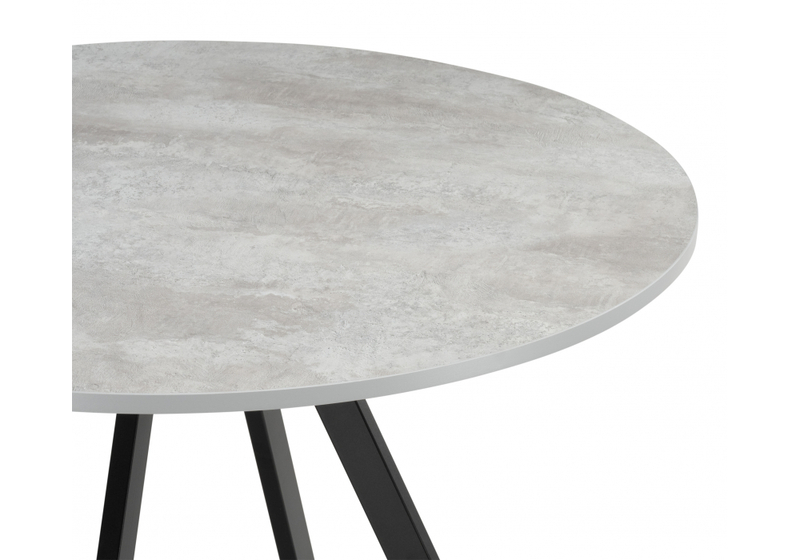 Стол деревянный, Баргел 90х90х75 бетон / черный