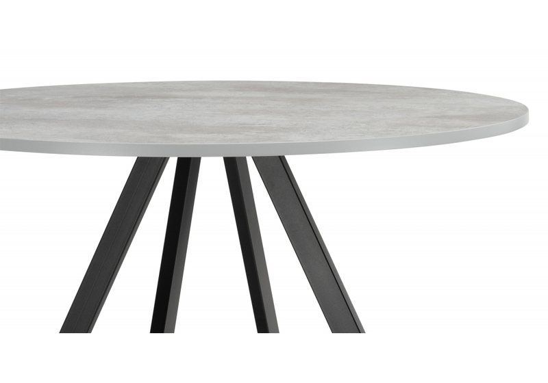 Стол деревянный, Баргел 90х90х75 бетон / черный