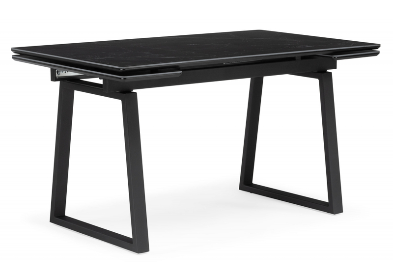 Керамический стол, Джек 140(200)х80 черный мрамор shakespeare black / черный