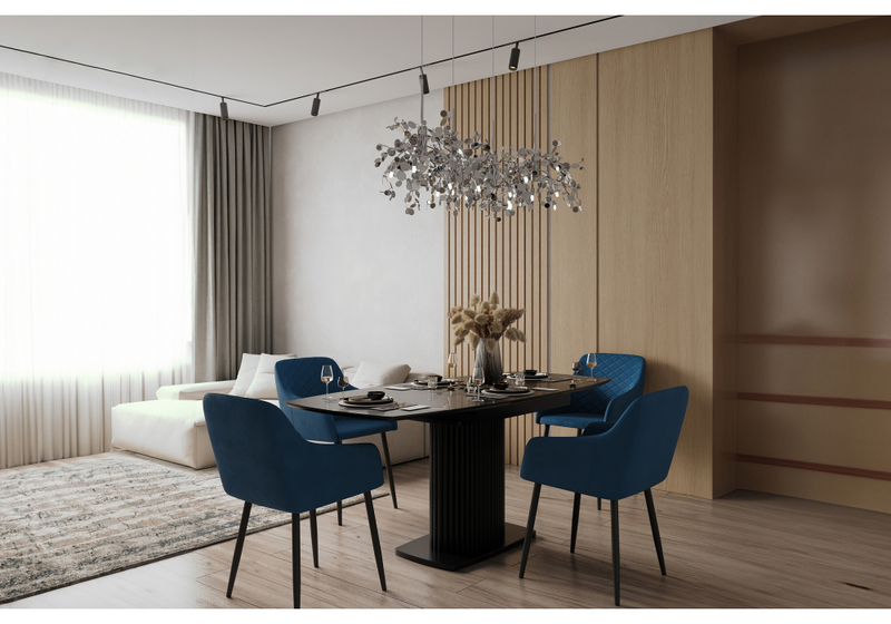 Керамический стол, Фестер 140(180)х80 черный мрамор shakespeare black / черный