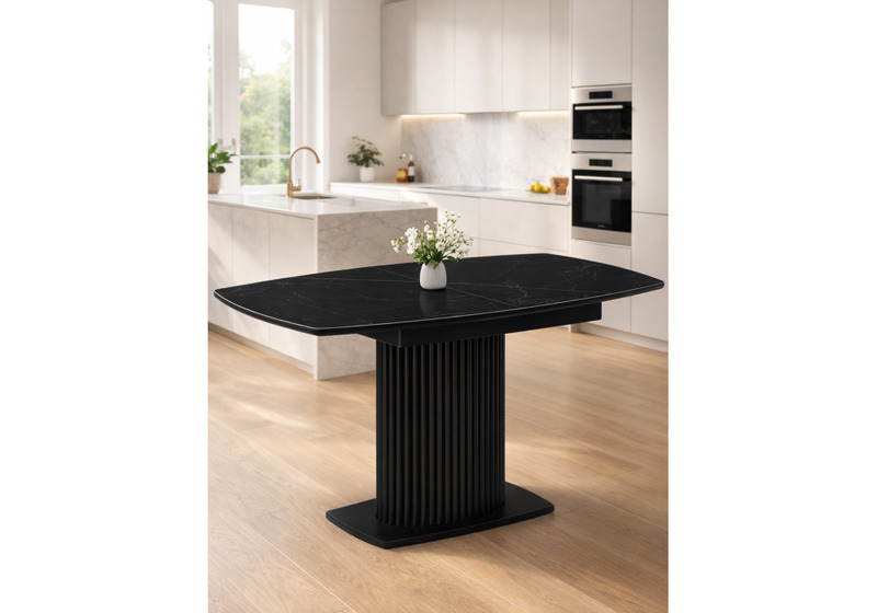 Керамический стол, Фестер 140(180)х80 черный мрамор shakespeare black / черный