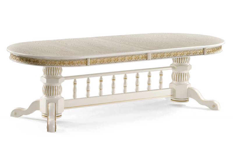 Стол деревянный, Кассиль крем / золотая патина