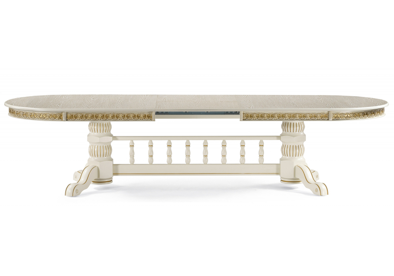 Стол деревянный, Кассиль крем / золотая патина