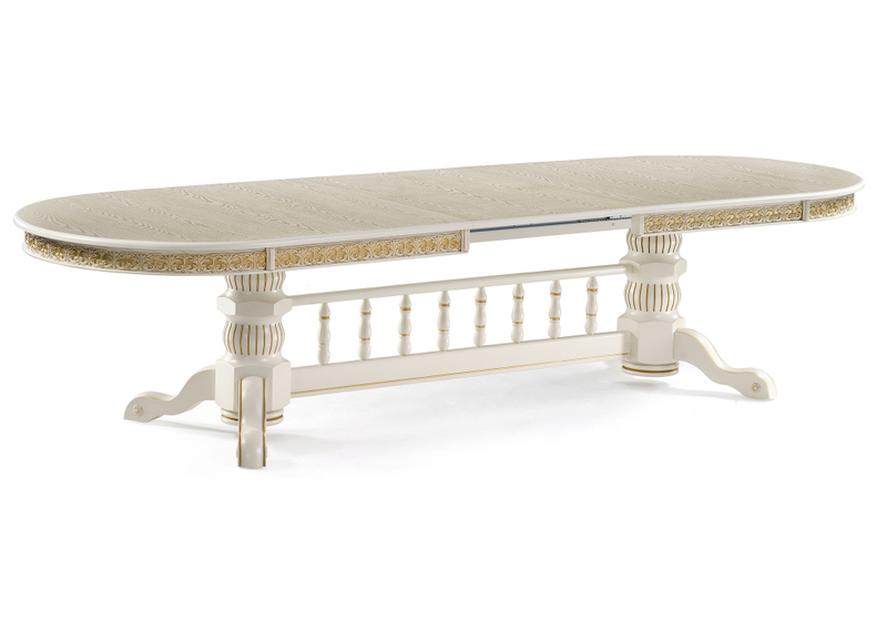 Стол деревянный, Кассиль крем / золотая патина