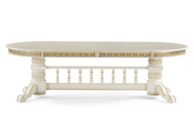 Стол деревянный, Кассиль крем / золотая патина